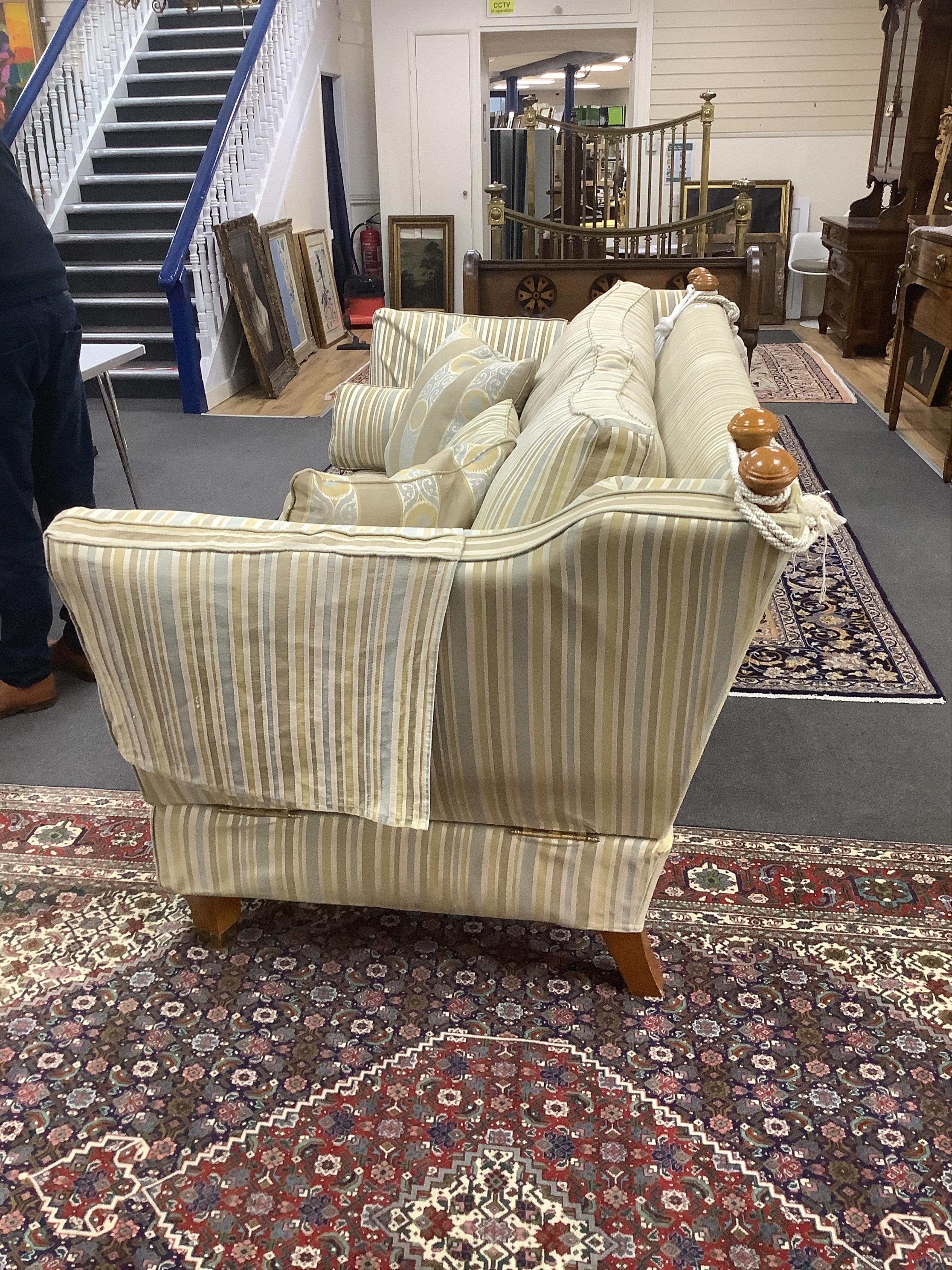 A Multi-York knole settee, width 220cm, depth 98cm, height 97cm. Condition - good